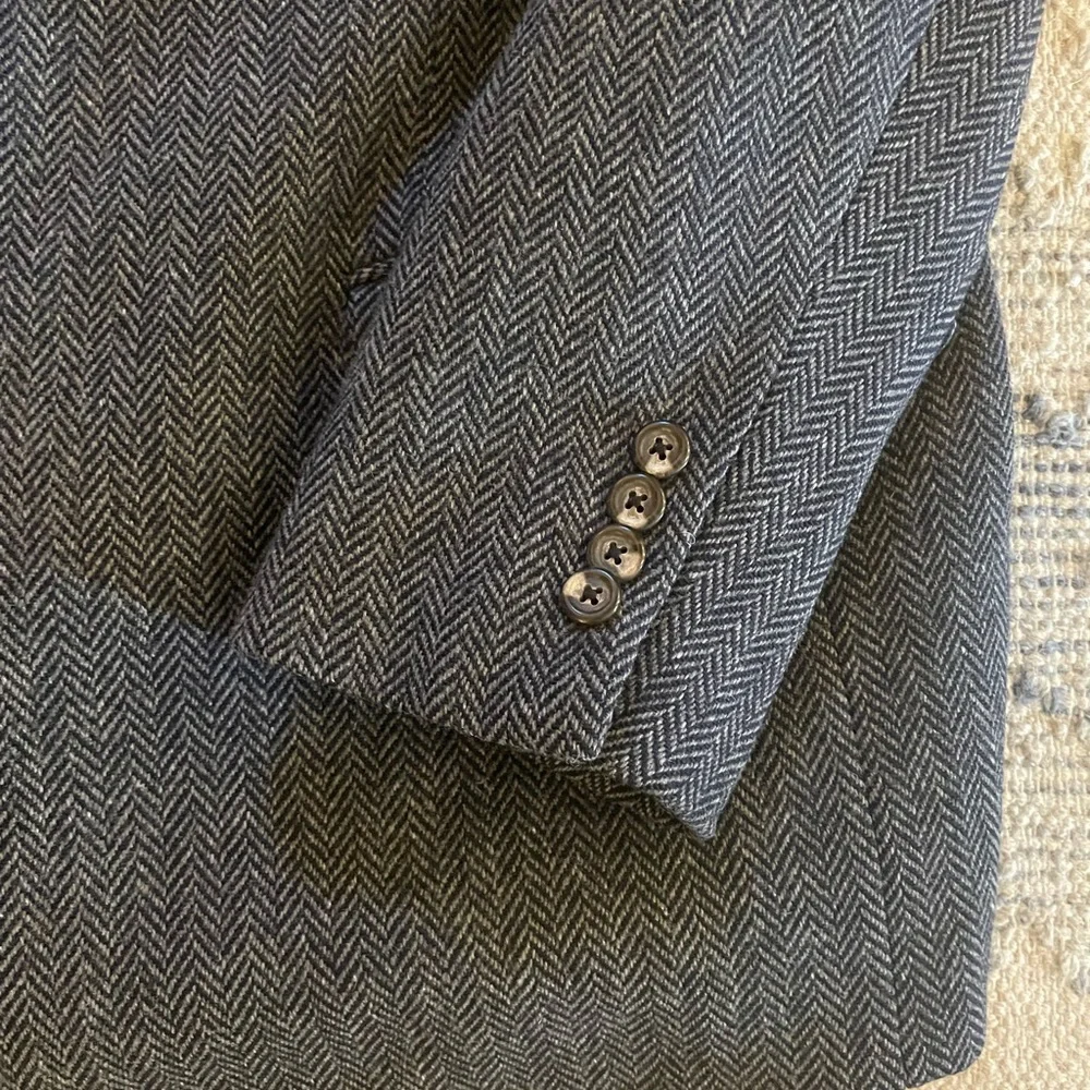 Ralph Lauren Made in USA Rare Blue Script Label Vintage Herringbone Jacket 44‎